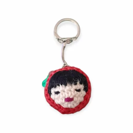 Porte-clés visage cerise au crochet